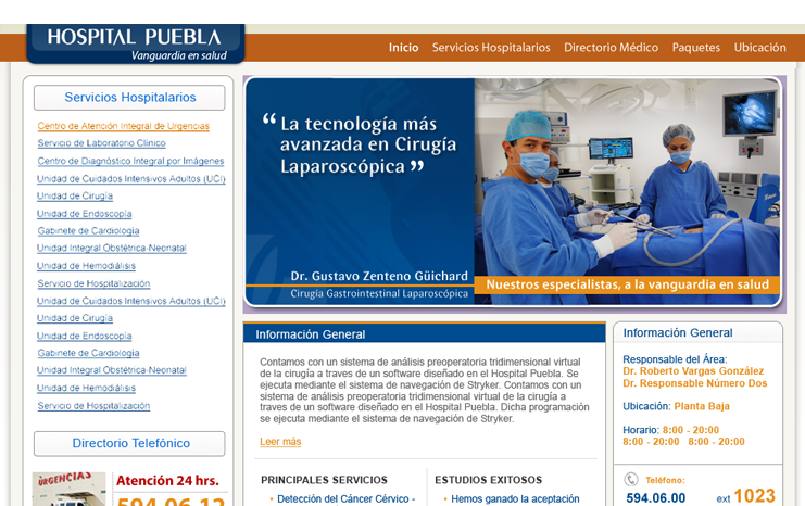 Dise&ntilde;o web - Hospital Puebla
