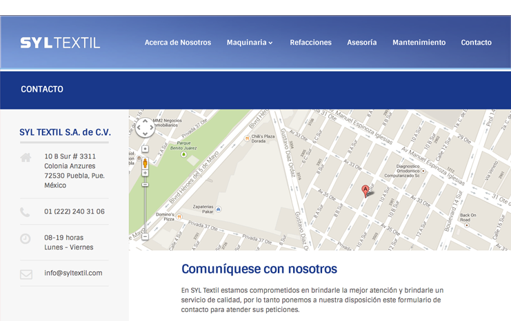 Dise&ntilde;o de sitio web - SYL Textil